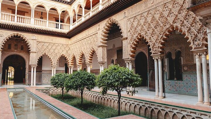 Alcázar of Seville an Hour Before It Opens, Empty Palace