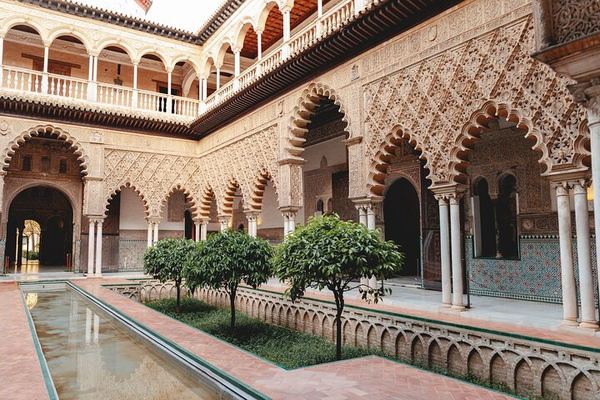 Alcázar of Seville an Hour Before It Opens, Empty Palace