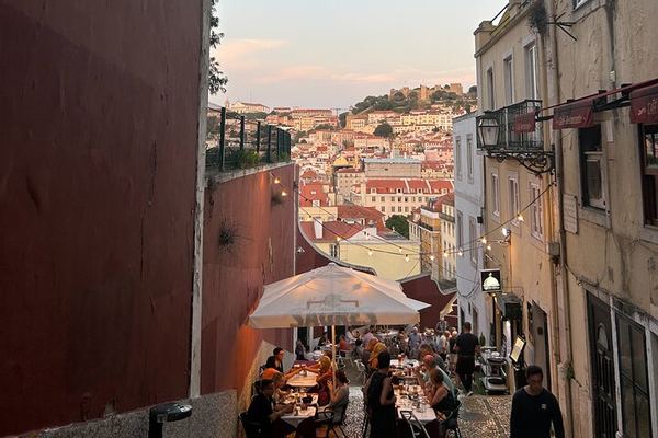 Rossio to the Castle First, Then Down Through Alfama, with a Coffee Stop